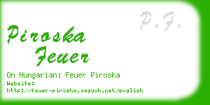 piroska feuer business card